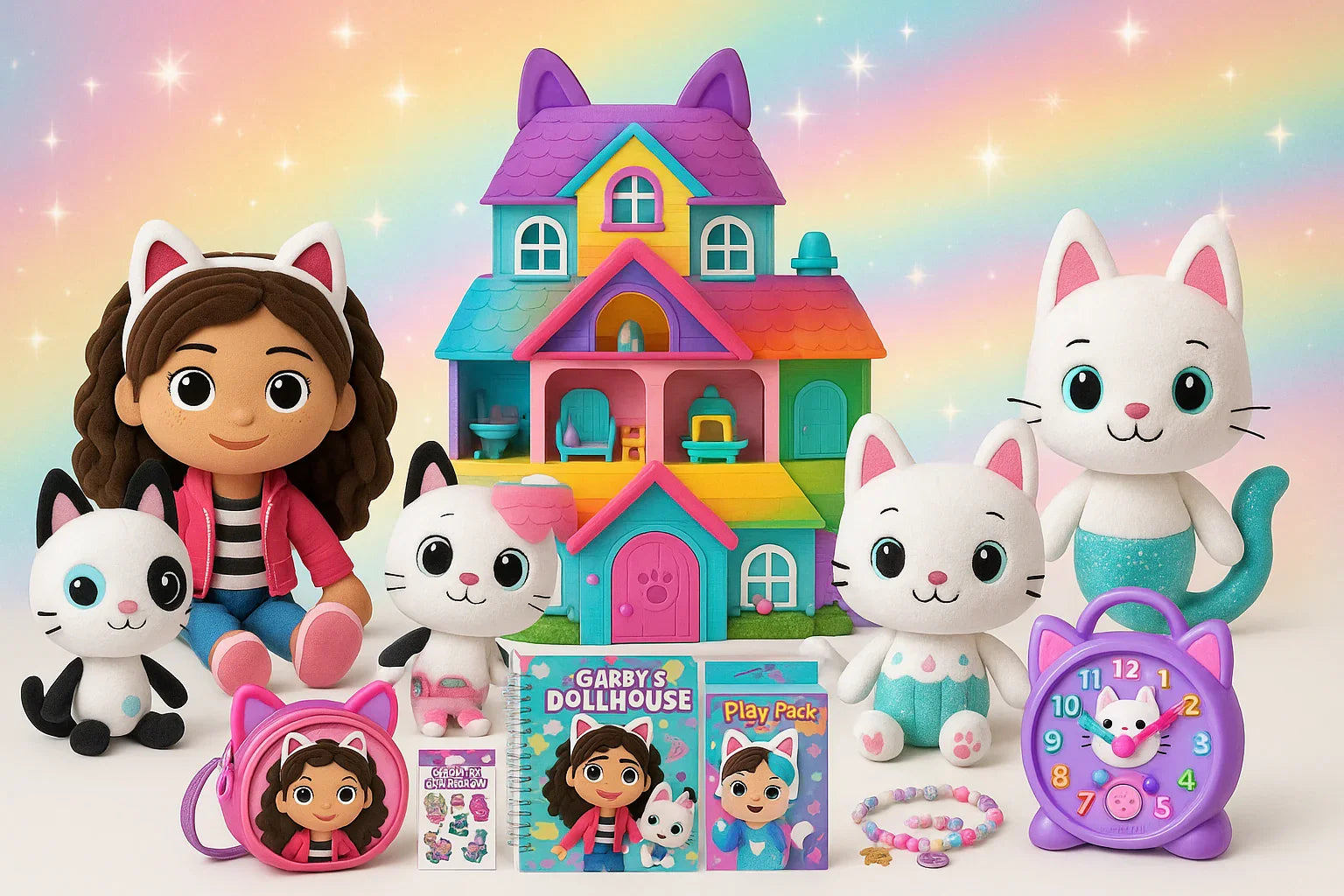 Gabby's Dollhouse toys and accessories set with plush cats and colorful dollhouse, LuvHer Shop