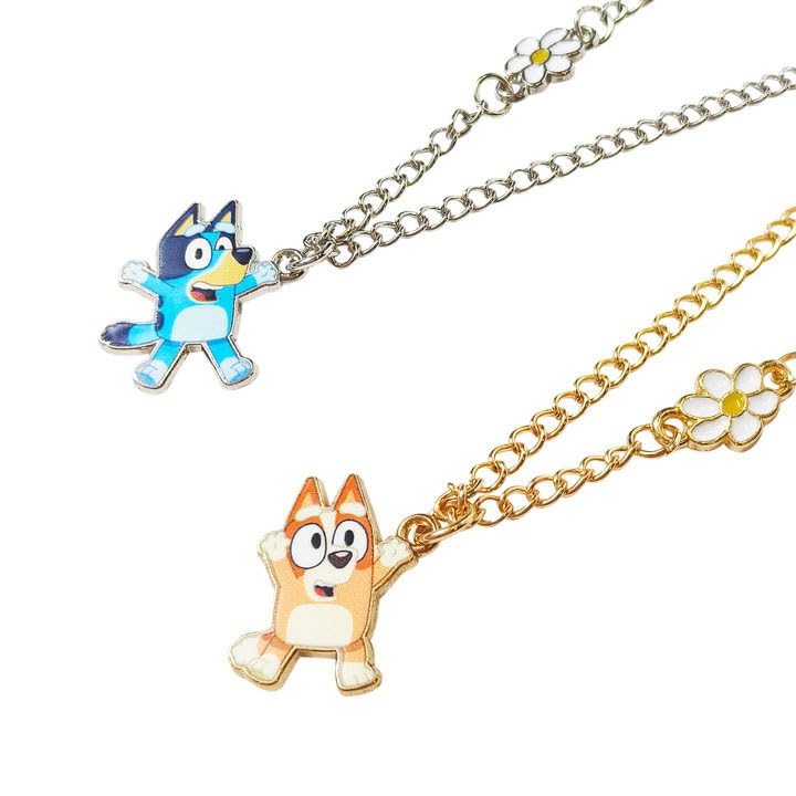 LUV HER Bluey and Bingo BFF Necklace Set, Girls Friendship Gift for Ages 6+