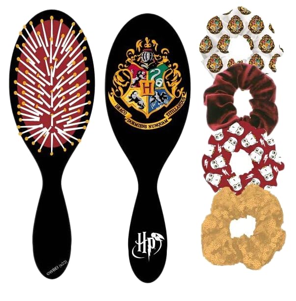 LUV HER Hair Brush 5 Pcs Set - 1 Regular 9 inch + 4 Scrunchies - Hair Accessories for Girls - Detangling Brush - Elastic Hair Ties Ropes Scrunchies Ages 3+ - LuvHer Shop