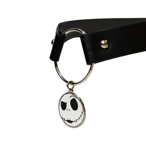 Jack Skellington Choker Necklace for Women from Disney series The Nightmare Before Christmas - Gothic Jewelry Chokers for Girls: Adjustable Leather-like Black Choker Necklace with Steel Charm Ages 4+ - LuvHer Shop