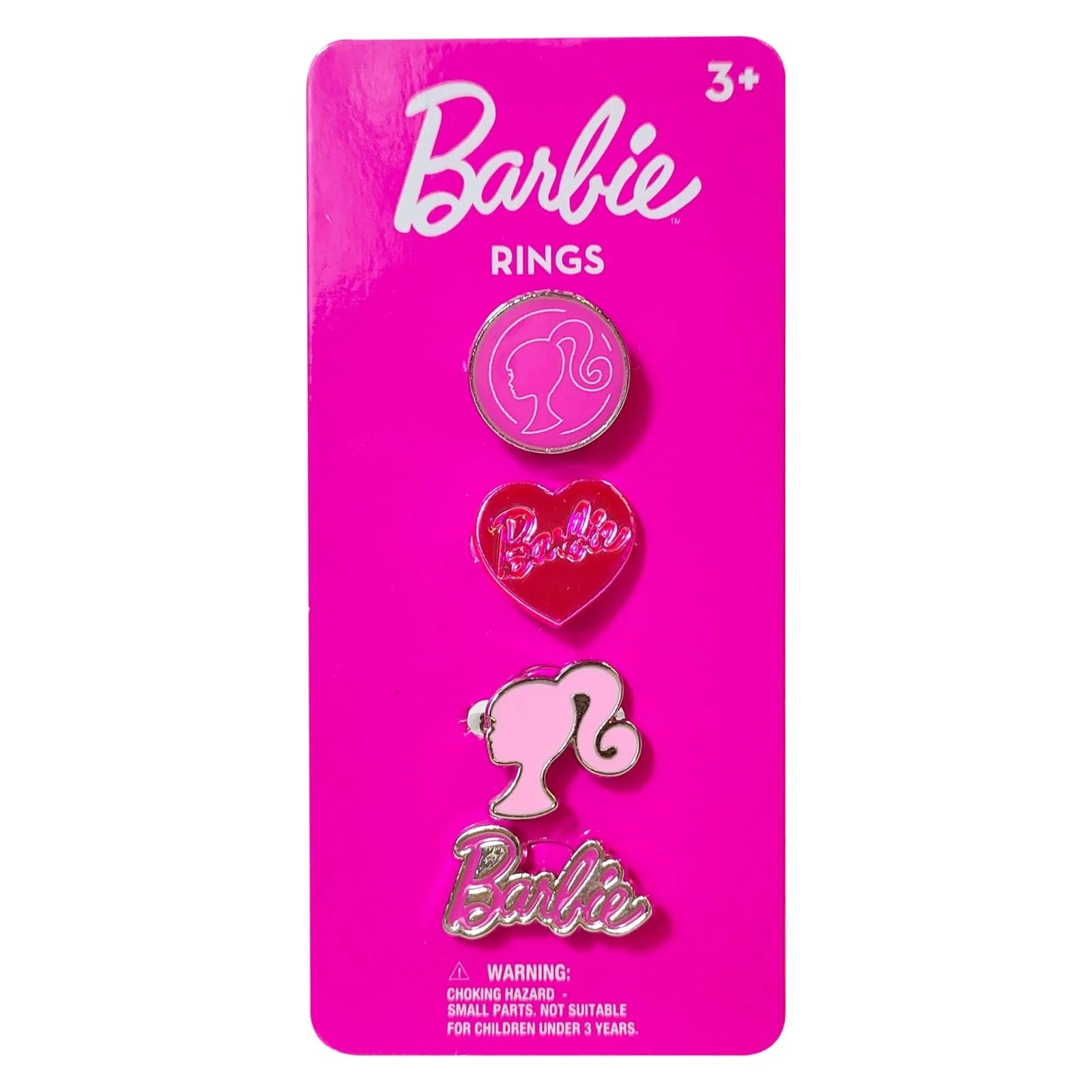 Barbie Rings set on pink card, kids’ jewelry accessory from LuvHer Shop