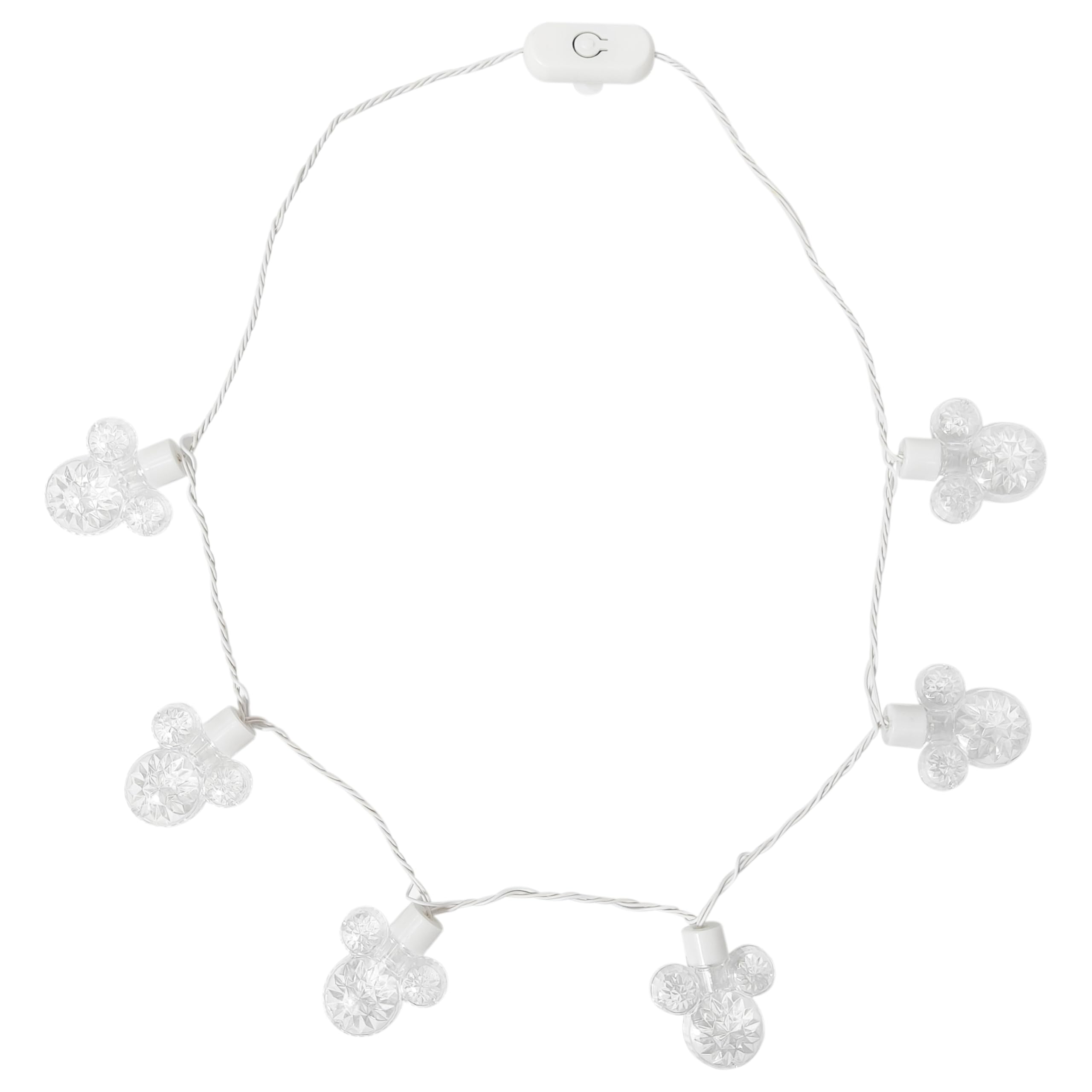 Disney Minnie Mouse Christmas Headband and Light-Up Necklace Set – Holiday Tinsel Ears with Jingle Bells, Sequin Bow, and 3D Mickey Charms – Kids Holiday Accessory Gift Set