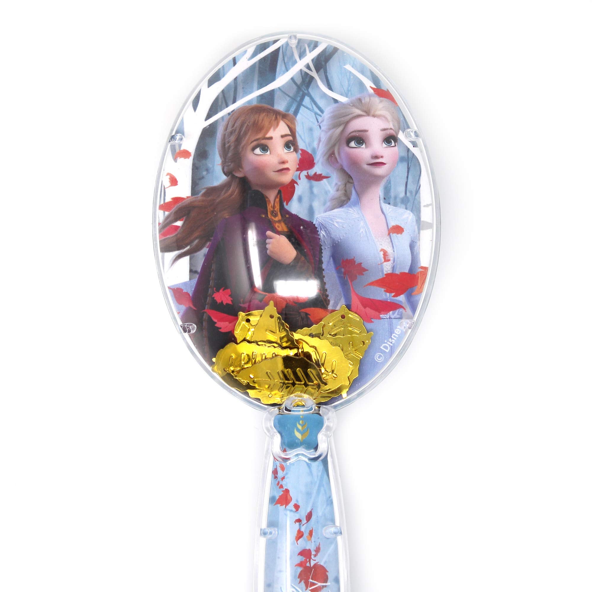 Frozen 2 Girls Gold Leaf Confetti Hair Brush, Gold - LuvHer Shop