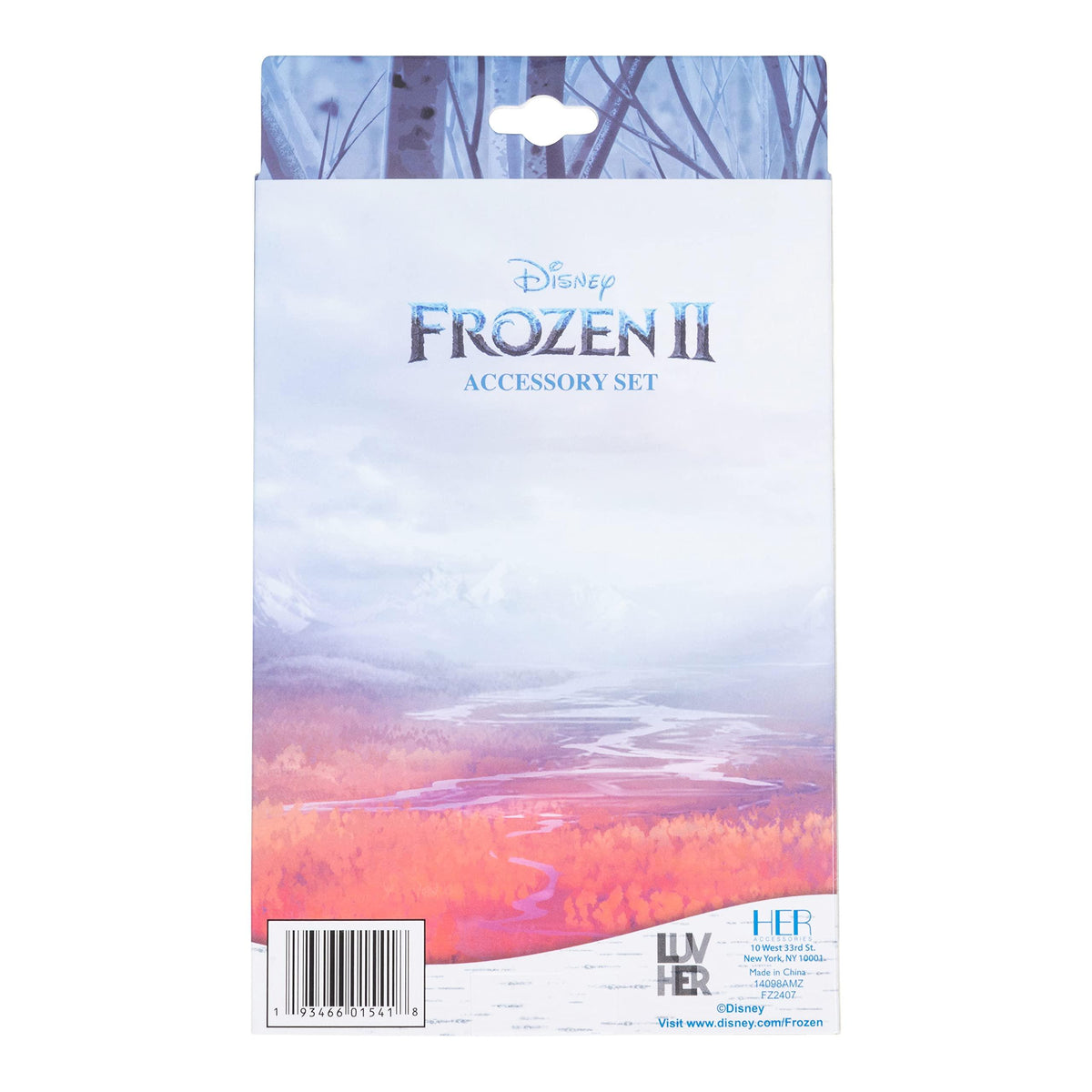 Disney Frozen II Accessory Set packaging with snowy landscape, LuvHer Shop official product