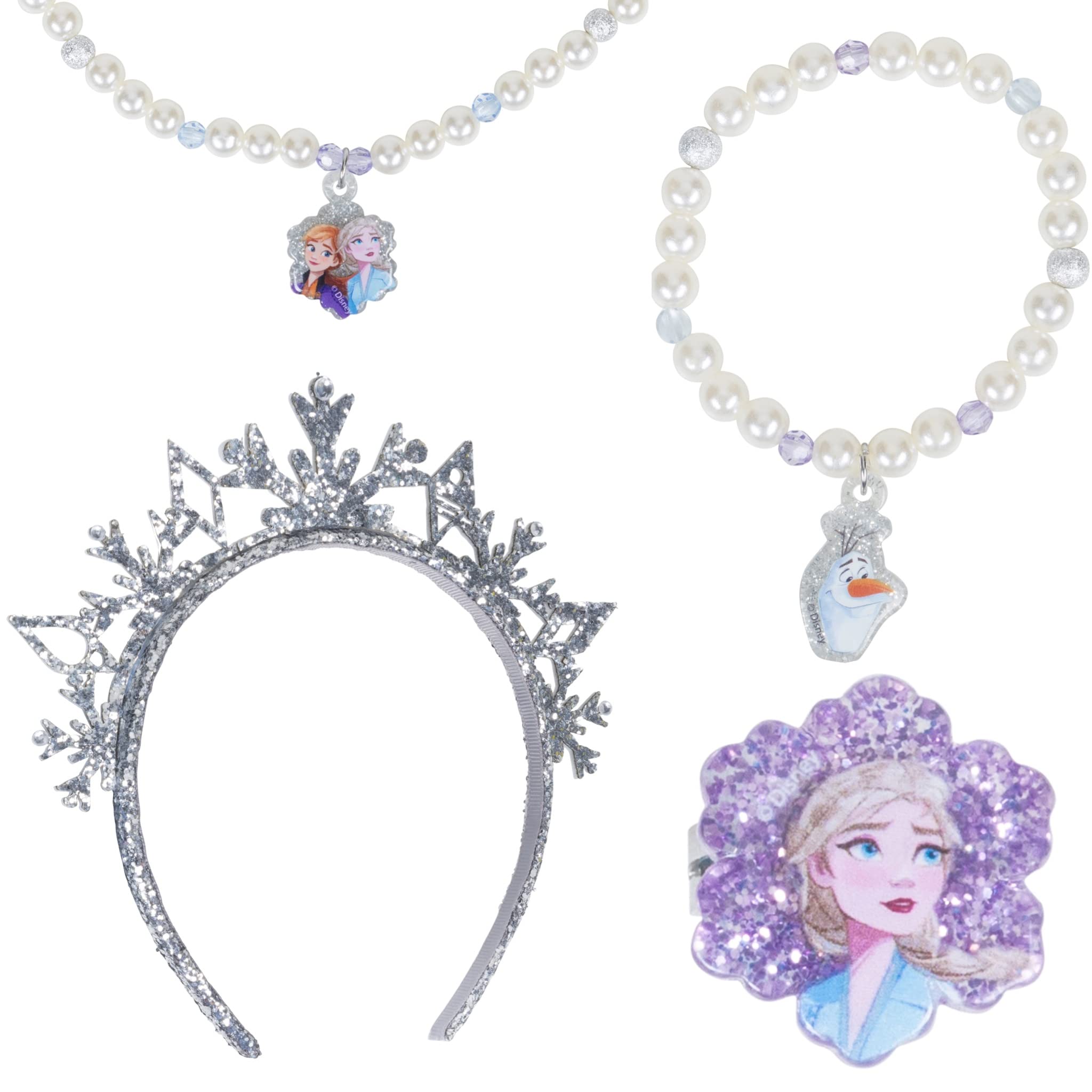 Princess Toys Tiaras For Girls,Jewelry for Girls,Dress Up set All in one Giftable Box,Tiaras,Play Jewelry Set,4pc Princess Tiara, Necklace, Dress Up Bracelet, Ring Ages 3+, Plastic, No Gemstone - LuvHer Shop