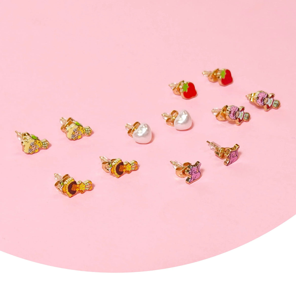 Strawberry Shortcake Hypoallergenic Earrings - 6 Earring Set