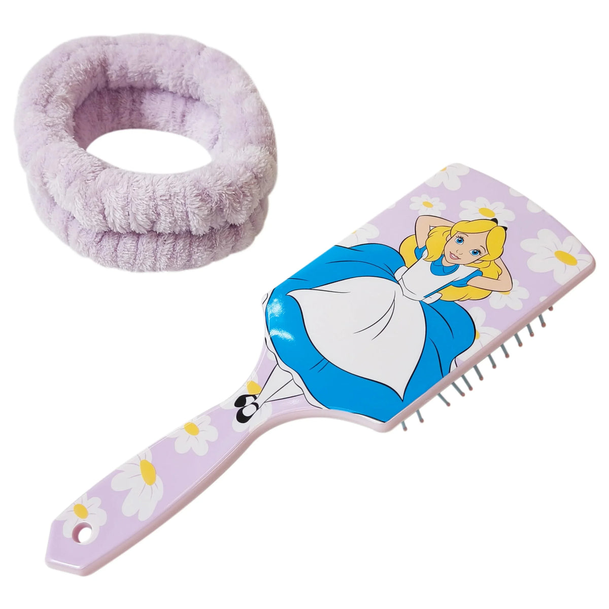 Disney Alice in Wonderland hairbrush and purple scrunchies set, girls' accessories