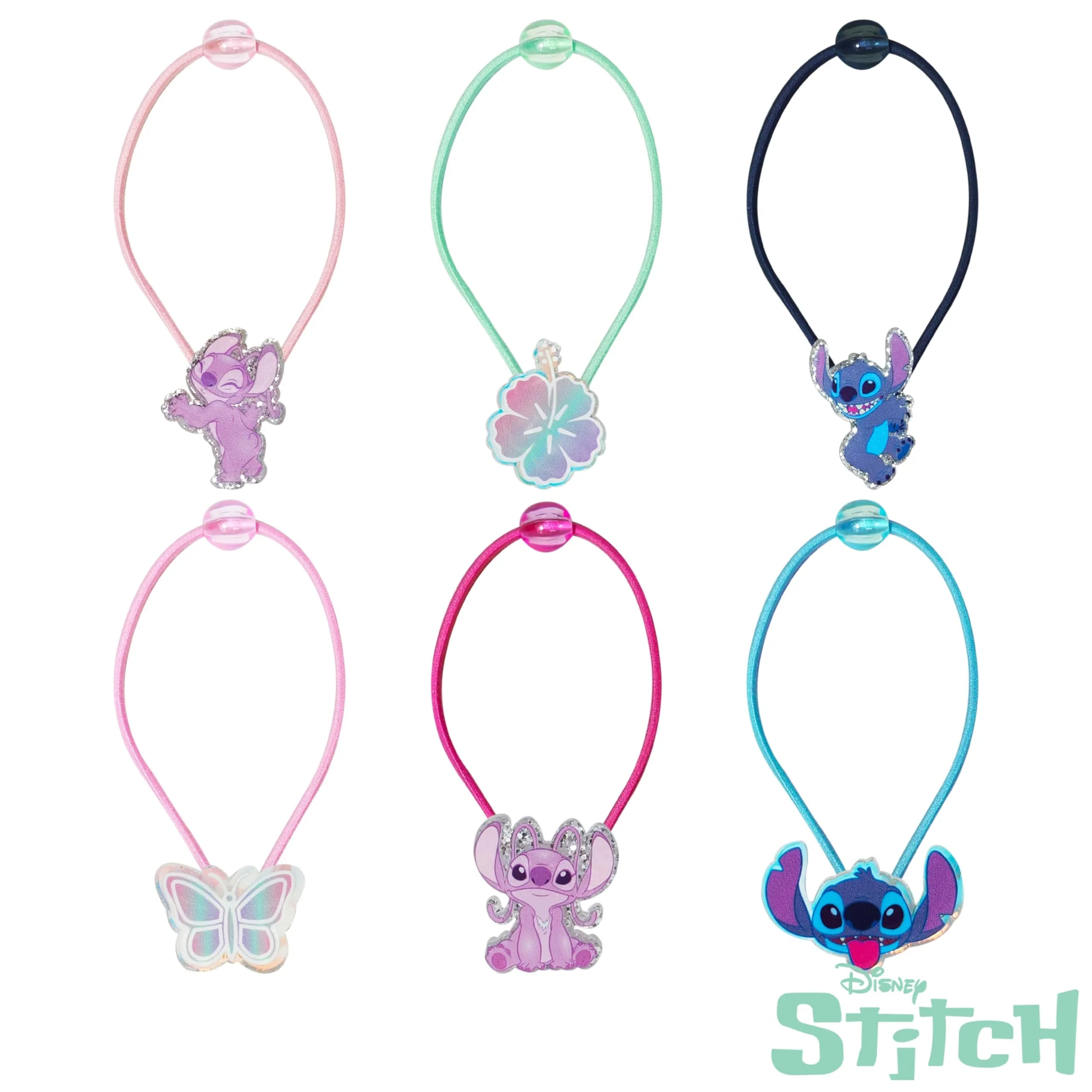 Elastic Hair Ties for Girls - Multicolored The Stitch Themed...