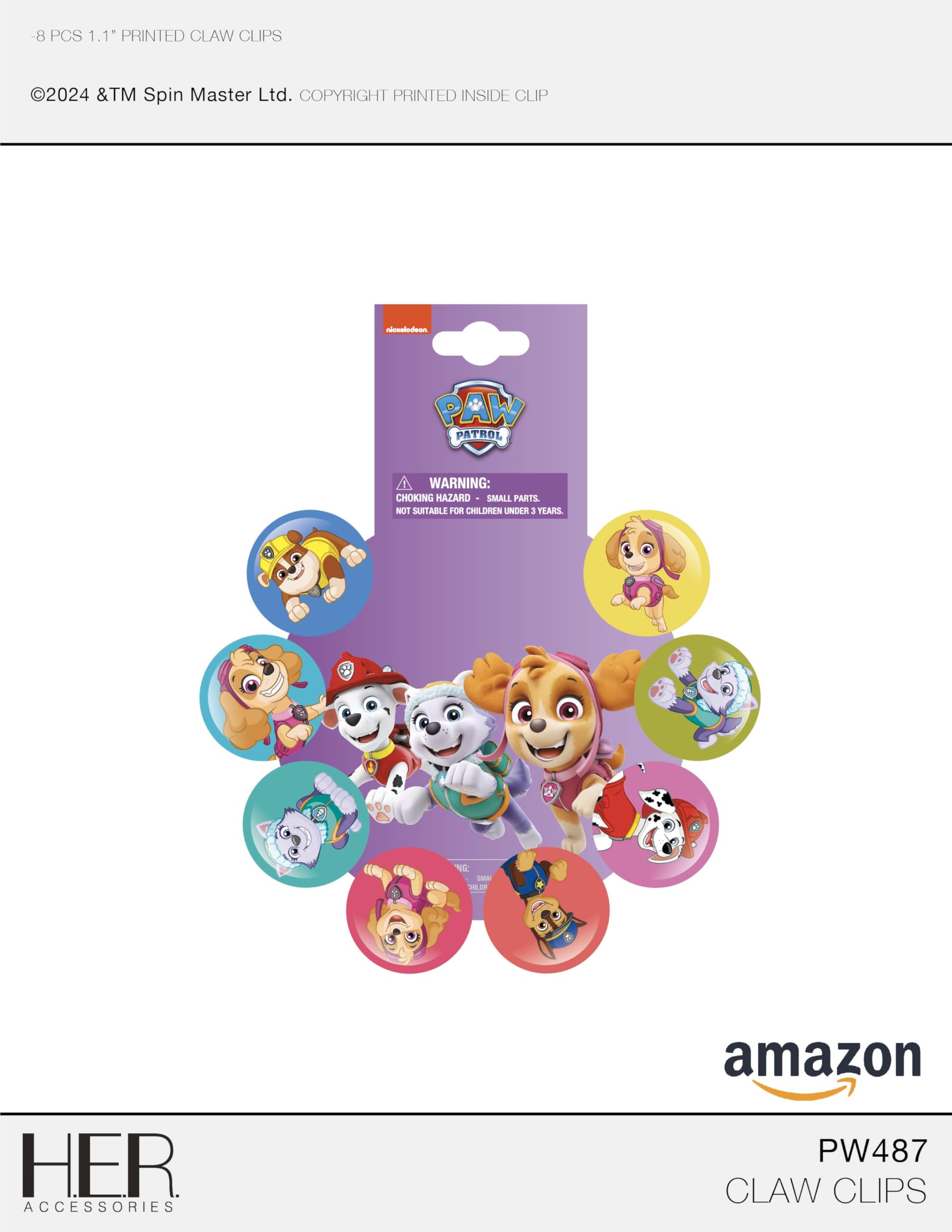 Paw Patrol Glam Up Your Look with Kids Butterfly Hair Clips - 8 Cute Hair Clips with Small Soft Claw Clips for Every Occasion - Multi Color with your favorite Paw Patrol characters - Ages 3+ - LuvHer Shop