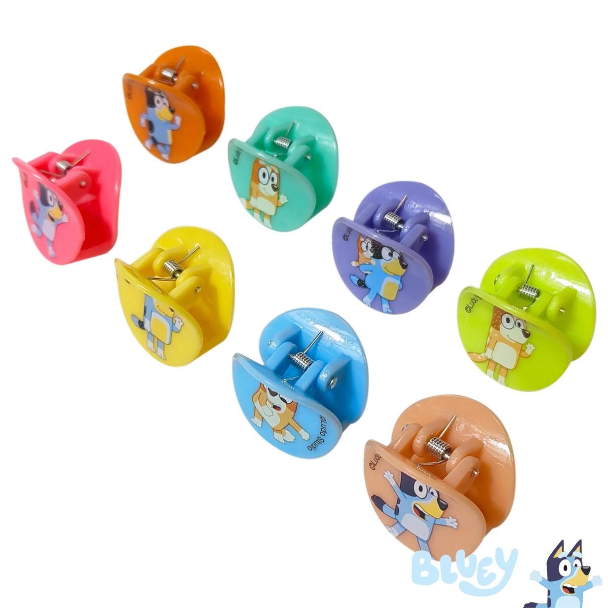 Bluey Girls' Hair Clips Set featuring colorful Bluey characters accessories
