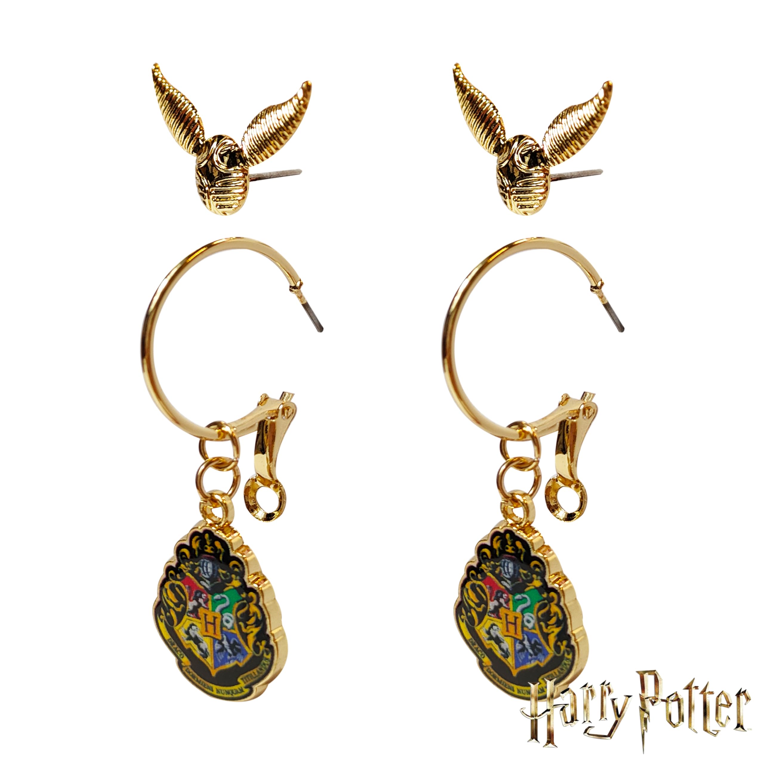 Harry Potter Earrings 2 Hypoallergenic Earrings for Girls 1 Stud Earrings 1 Fishhook Drop Earrings Sets with Charms One Size Fits All Harry Potter Jewelry for Women Harry Potter Accessories Ages 4+ - LuvHer Shop