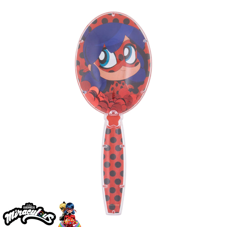 Miraculous Hair Brush with Magical Sparkling Stars Ladybug Confetti Hair Brush - Kids Hair Brush Ages 3+ - LuvHer Shop