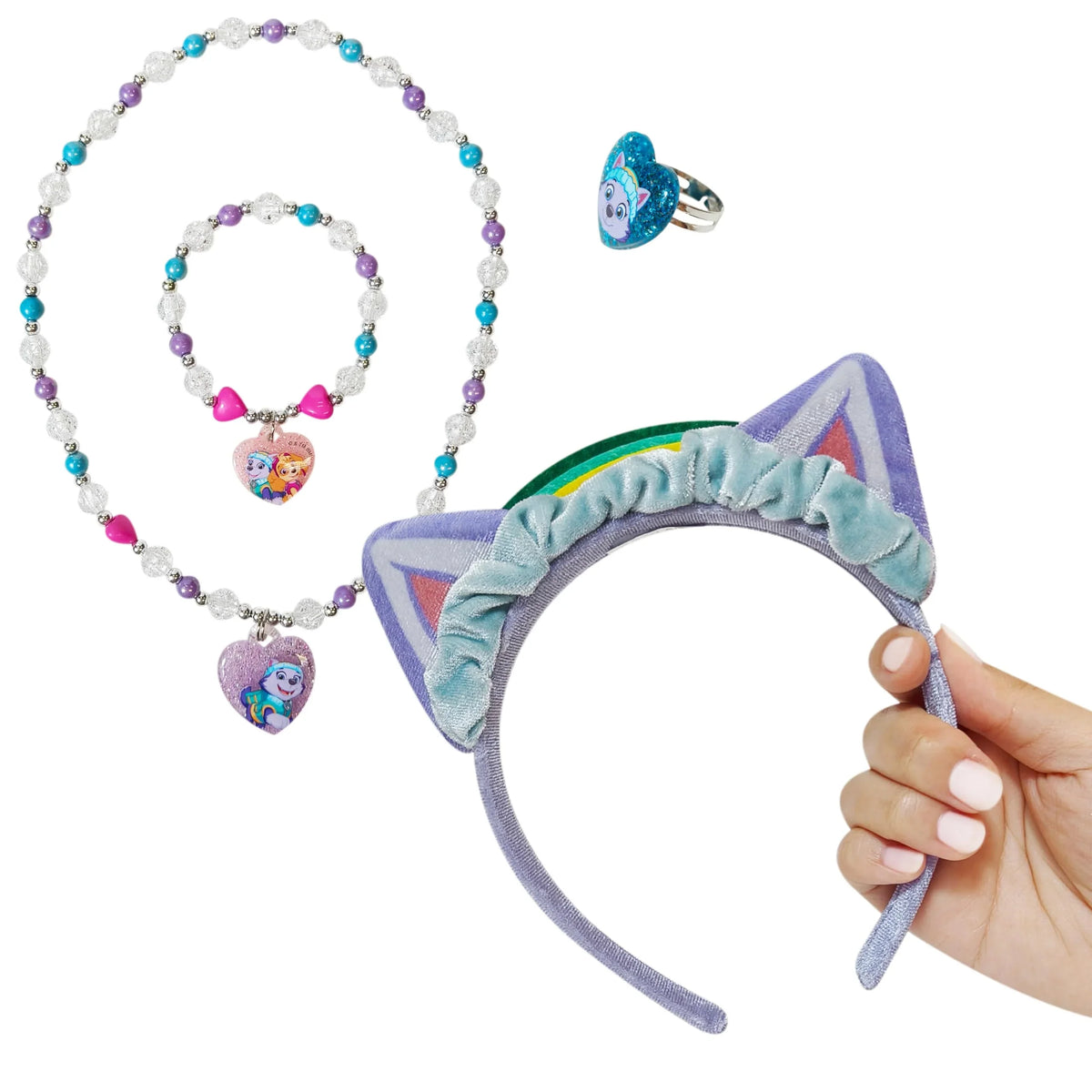 Disney Bluey Girls' Accessory Set with necklace, bracelet, ring, and cat ear headband