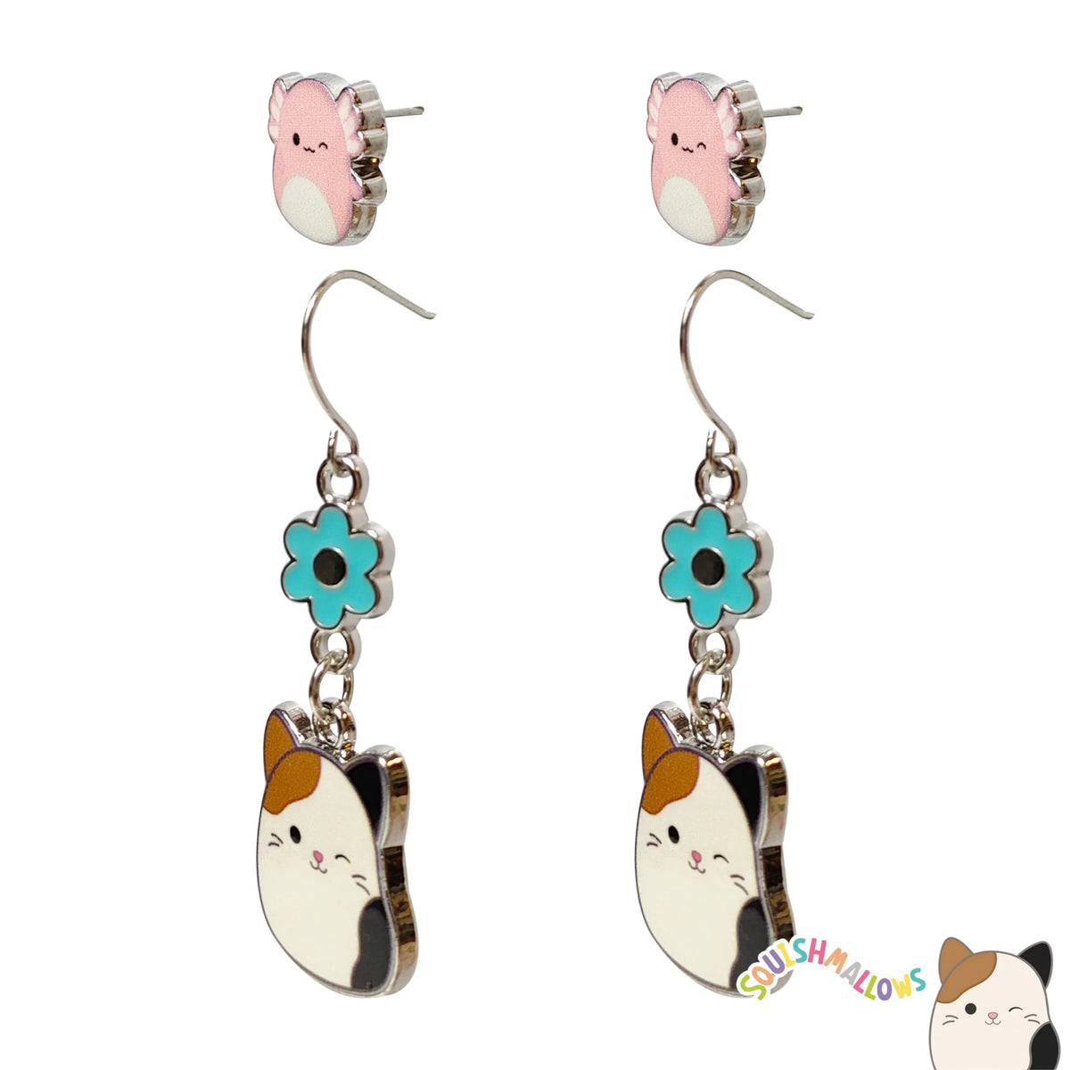 Squishmallows Hypoallergenic Earrings for Girls 1 Pink Stud...