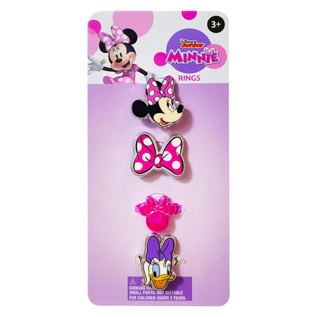 Disney Minnie Mouse Jewelry Set: 4 Adjustable Rings for Girls