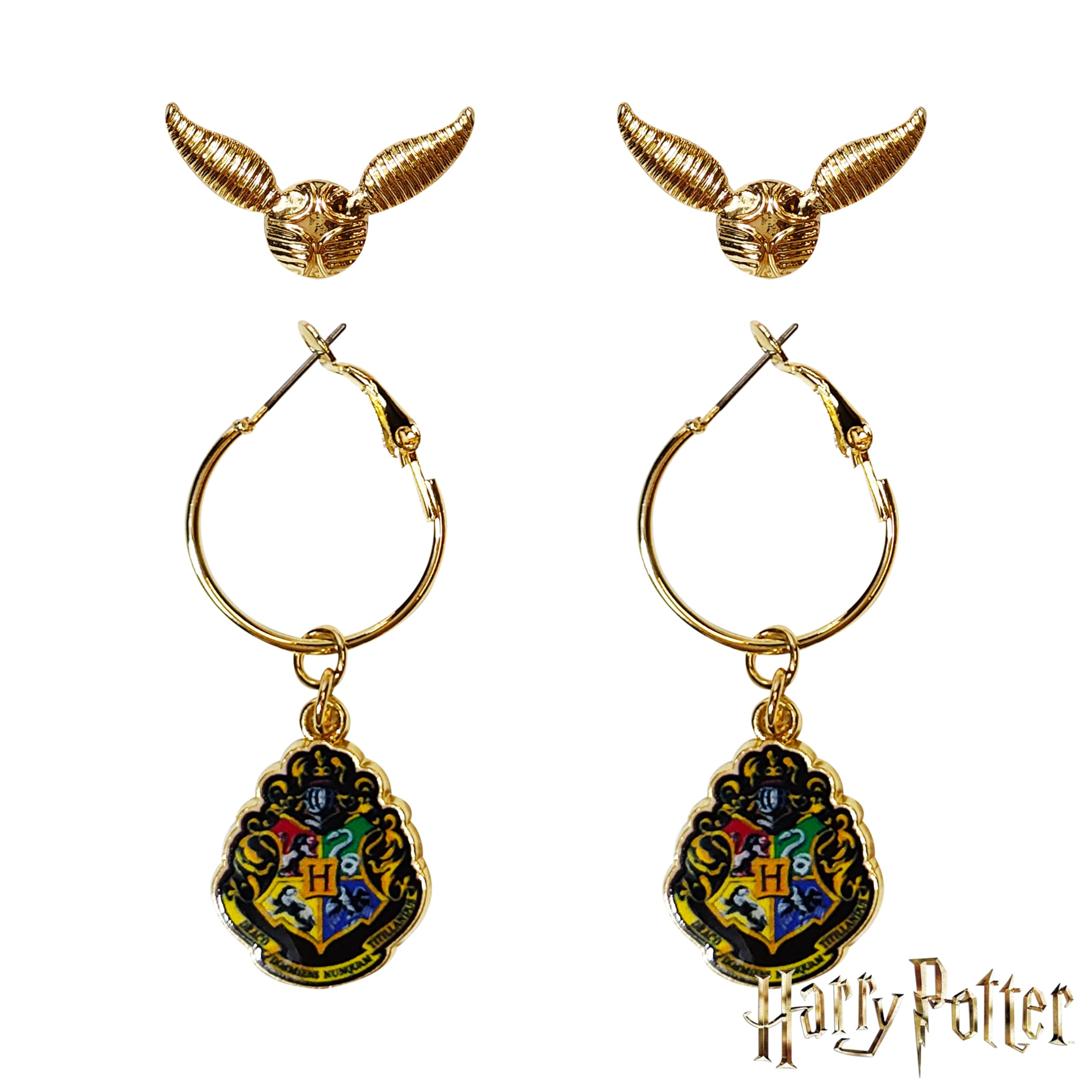 Harry Potter Earrings 2 Hypoallergenic Earrings for Girls 1 Stud Earrings 1 Fishhook Drop Earrings Sets with Charms One Size Fits All Harry Potter Jewelry for Women Harry Potter Accessories Ages 4+ - LuvHer Shop