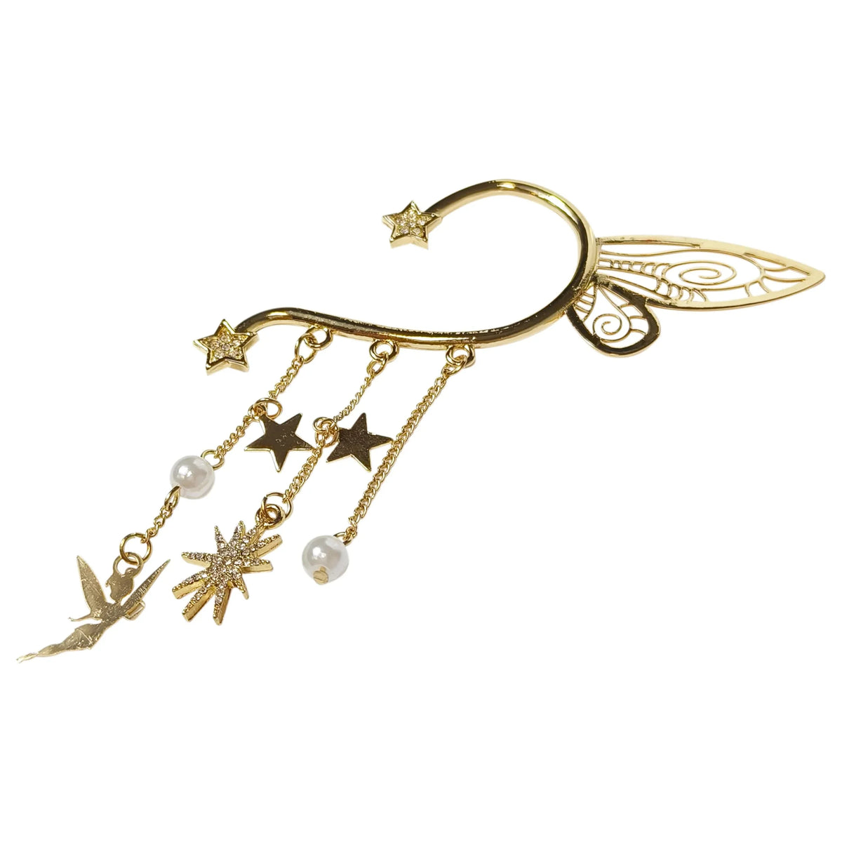 Disney Tinker Bell Gold Ear Cuff with stars, pearls, and fairy charms from LuvHer Shop
