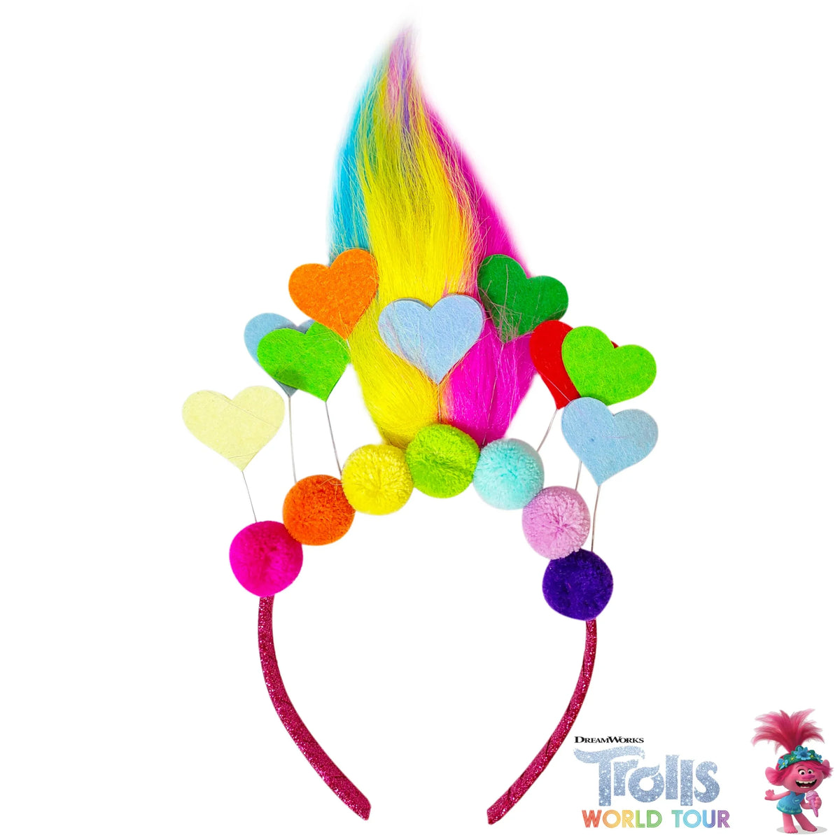 Trolls World Tour Headband with Character Wig