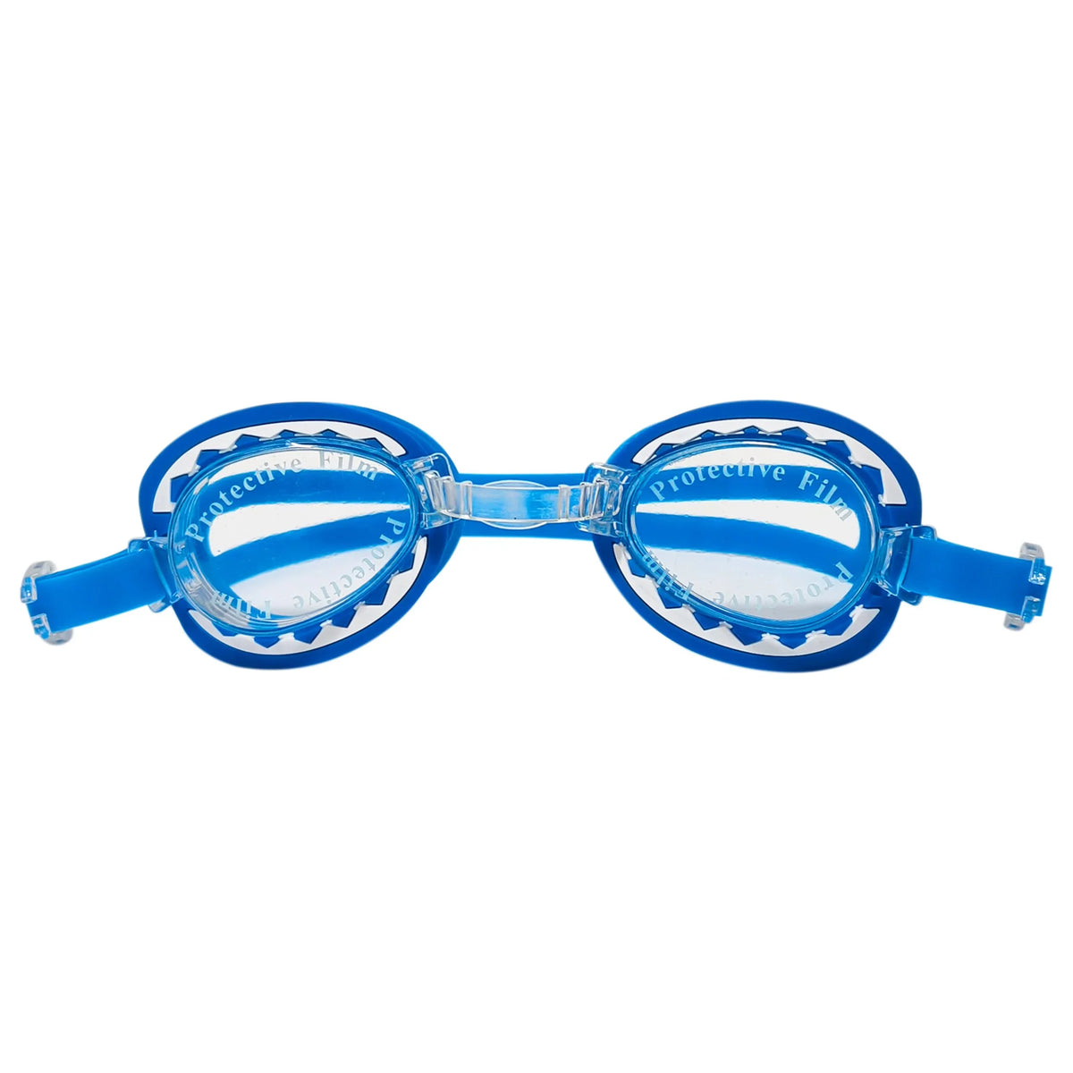 Bluey Girls Swim Goggles with blue frame and zigzag details, officially licensed accessory