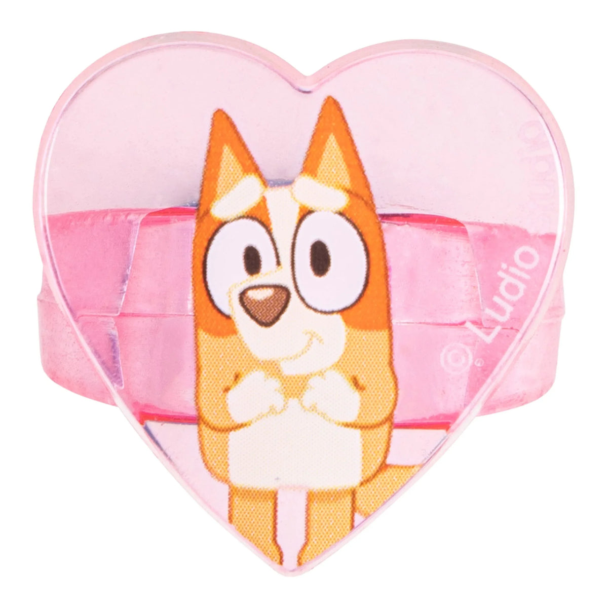 Bluey Heart Shaped Pink Kids Ring, officially licensed girls' jewelry from LuvHer Shop