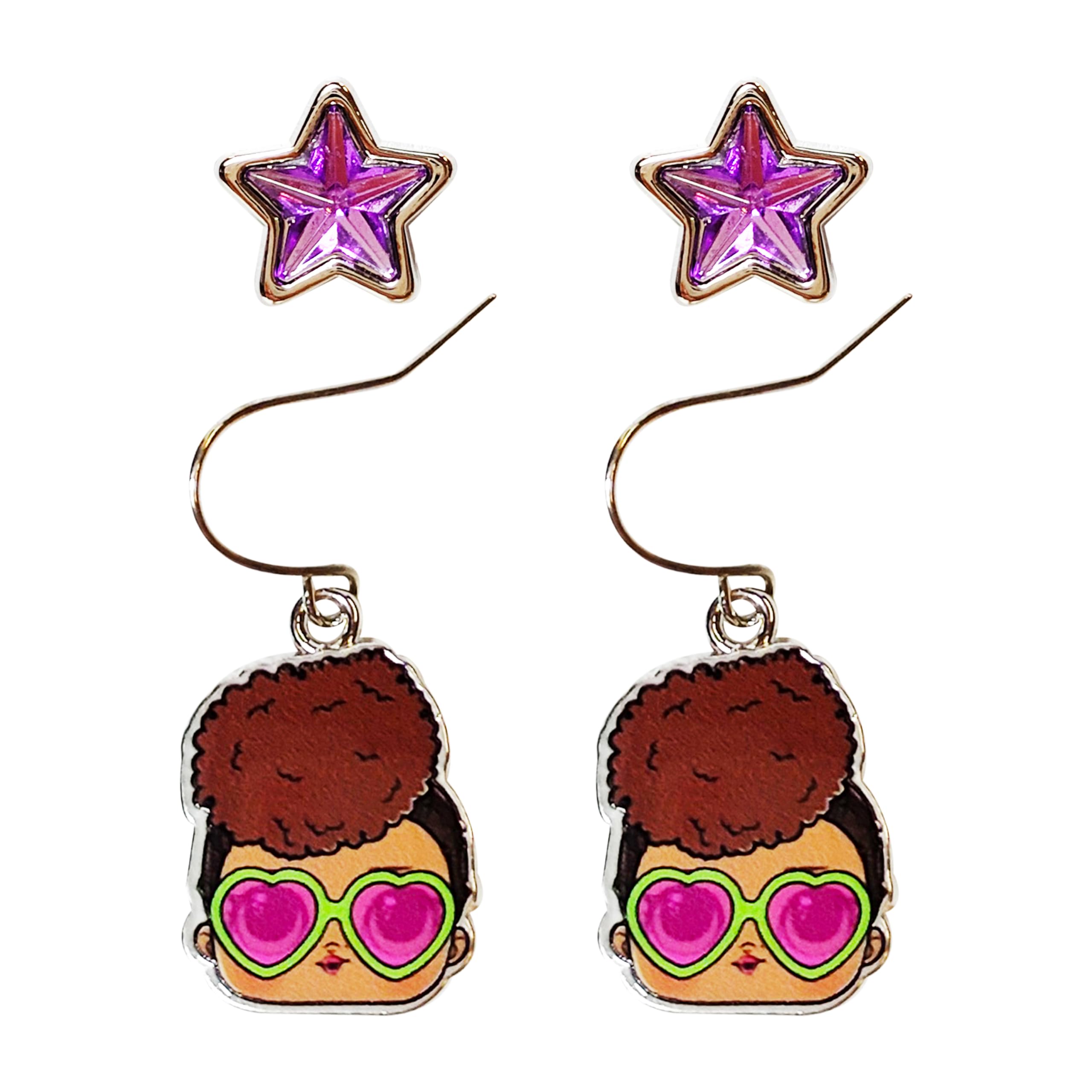 LOL Hypoallergenic Earrings for Girls 1 Star Stud Earrings 1 LOL DOLLS Fishhook Drop Toddler Earrings Sets with Charms One Size Fits All LOL SURPRISE DOLLS Cute Jewelry Accessories for Girls Ages 4+ - LuvHer Shop