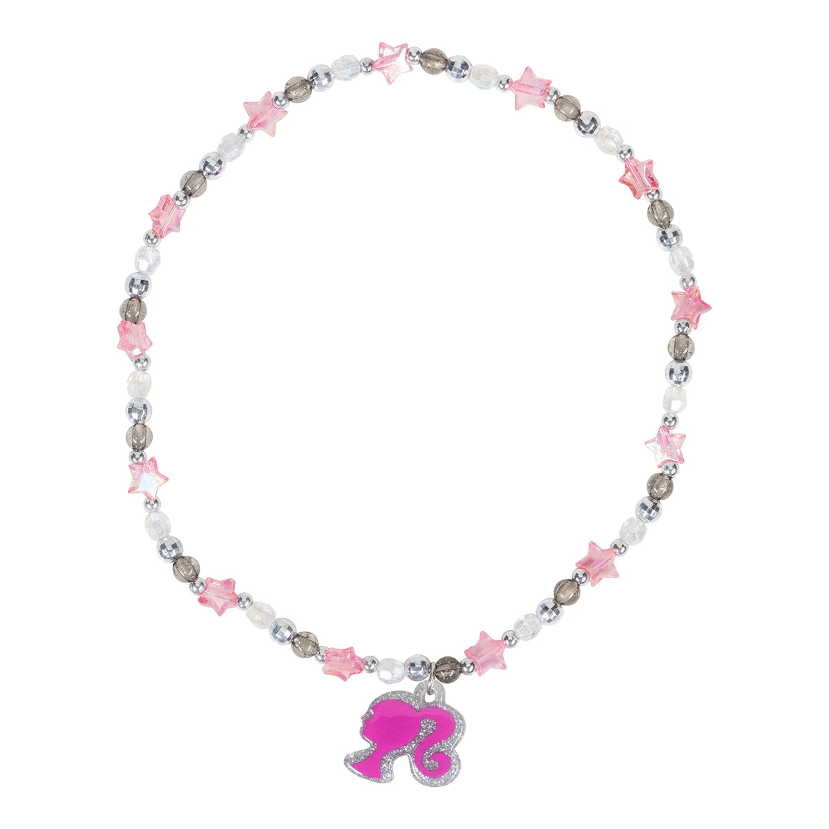 Barbie Girls Jewelry Set - 3 Piece Toy Jewelry Box Set with Bead Necklace, Bracelet, and Ring