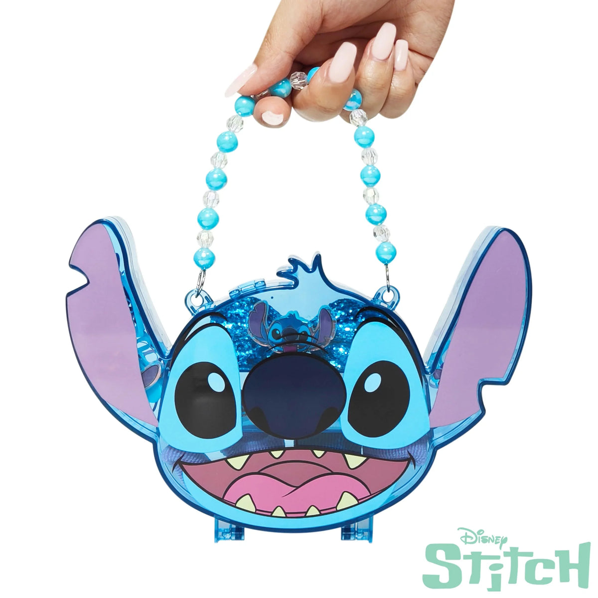 Disney Stitch face-shaped purse with blue beads, LuvHer Shop girls' accessory