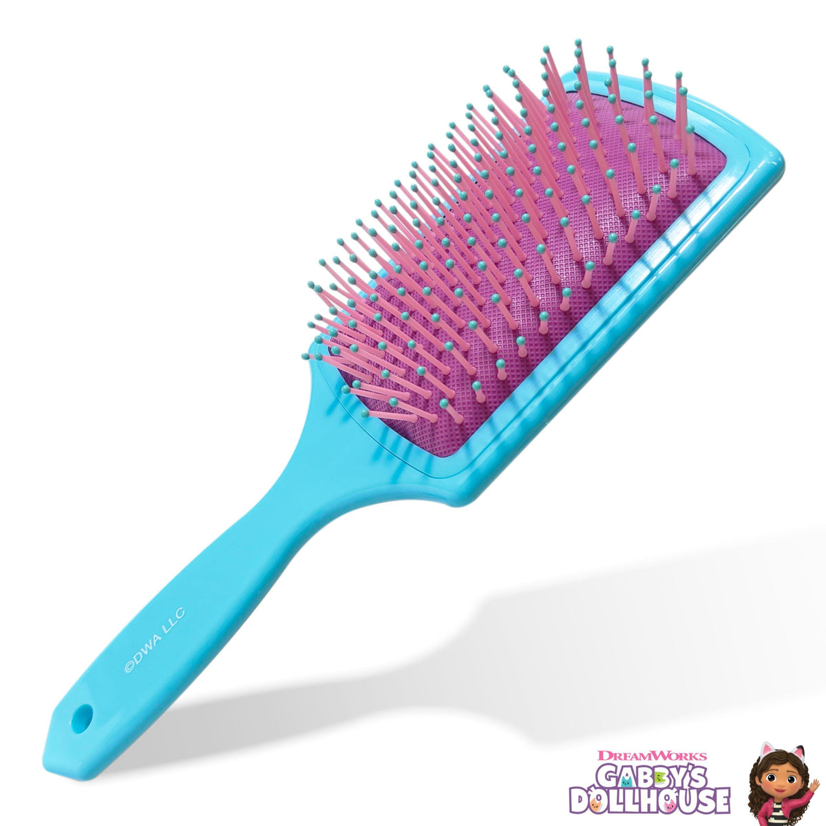 Gabby's Dollhouse hair brush for girls, blue and pink, officially licensed accessory