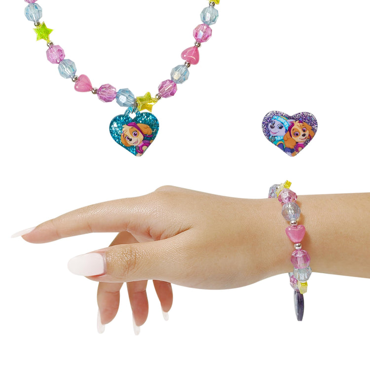 LUV HER Paw Patrol Girl's Jewelry Set - Dress up 3 Piece Toy Jewelry Box Set with Bead Necklace, Bracelet and Ring - Play Accessories - Ages 3+ - LuvHer Shop