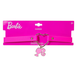 LUV HER Choker Barbie Necklace for Women Barbie Costume Outfit Chokers Necklace for Girls - Adjustable Heart Choker Pink Leather-like Collar Necklace for Girls With Pink Steel Barbie Charm Ages 4+ - LuvHer Shop