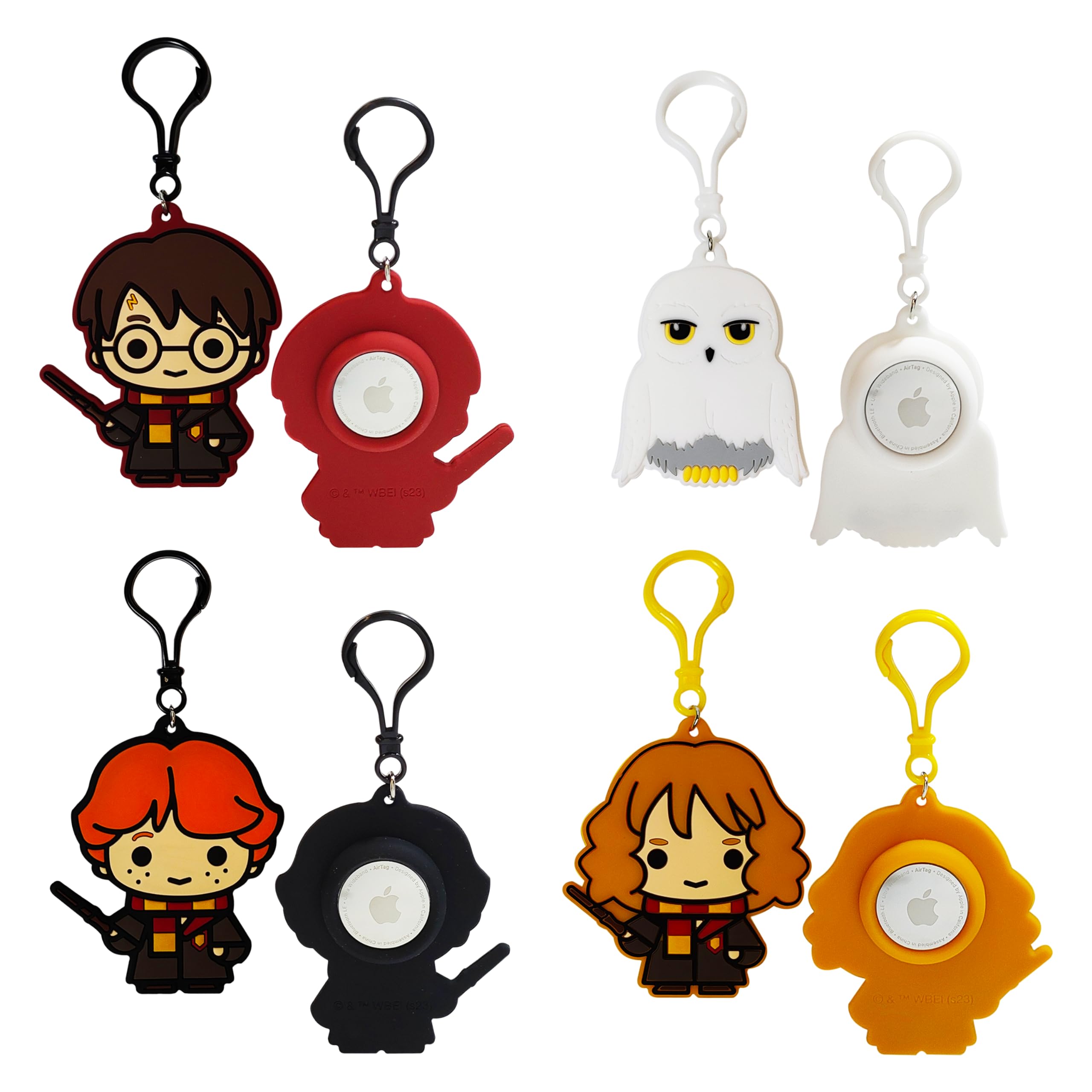 AIR TAGS-4 PACK HOLDER, Harry Potter Gifts, 4PC AirTag Keychain Ensure a snug fit Silicone Harry Potter Merchandise Designed for Apple AirTags Keychain Accessories for Women,Men,Kid, Luggage Key Clip - LuvHer Shop