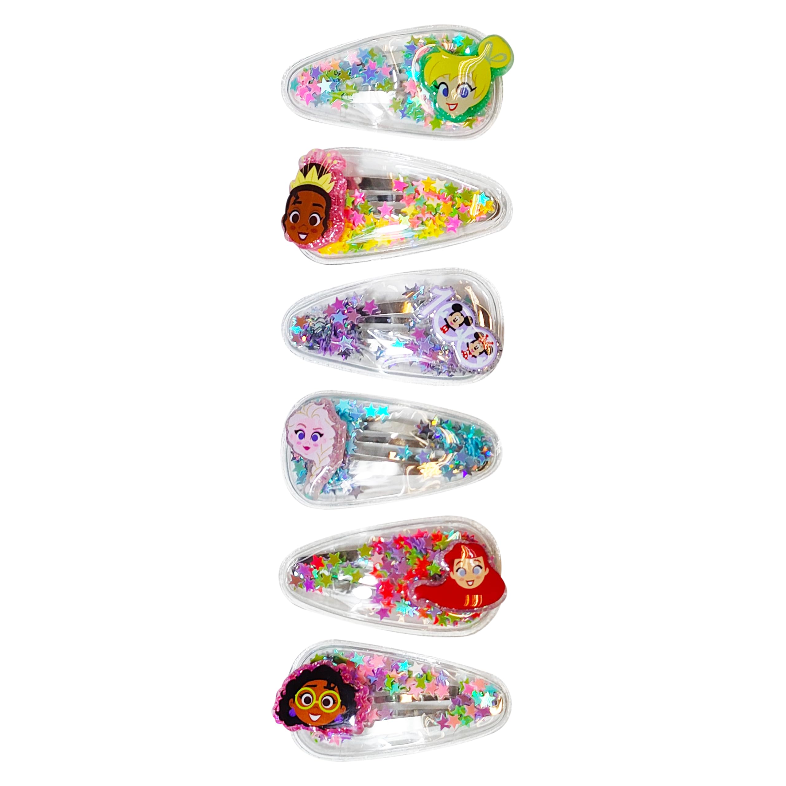 LUV HER Disney 100 Hair Accessories For Girls, 6pc Cute Hair Clips with Favorite Disney Figures Character Charms, Magical Confetti Hair Clips for Kids, Ages 3+ - LuvHer Shop