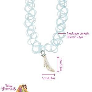 LUV HER Disney Princesses Colorful Jewelry 8 pieces Set for Girls, Official Licensed- Necklaces and Metal Charm Rings - Birthday and Party Favor - Ages 3+ - LuvHer Shop