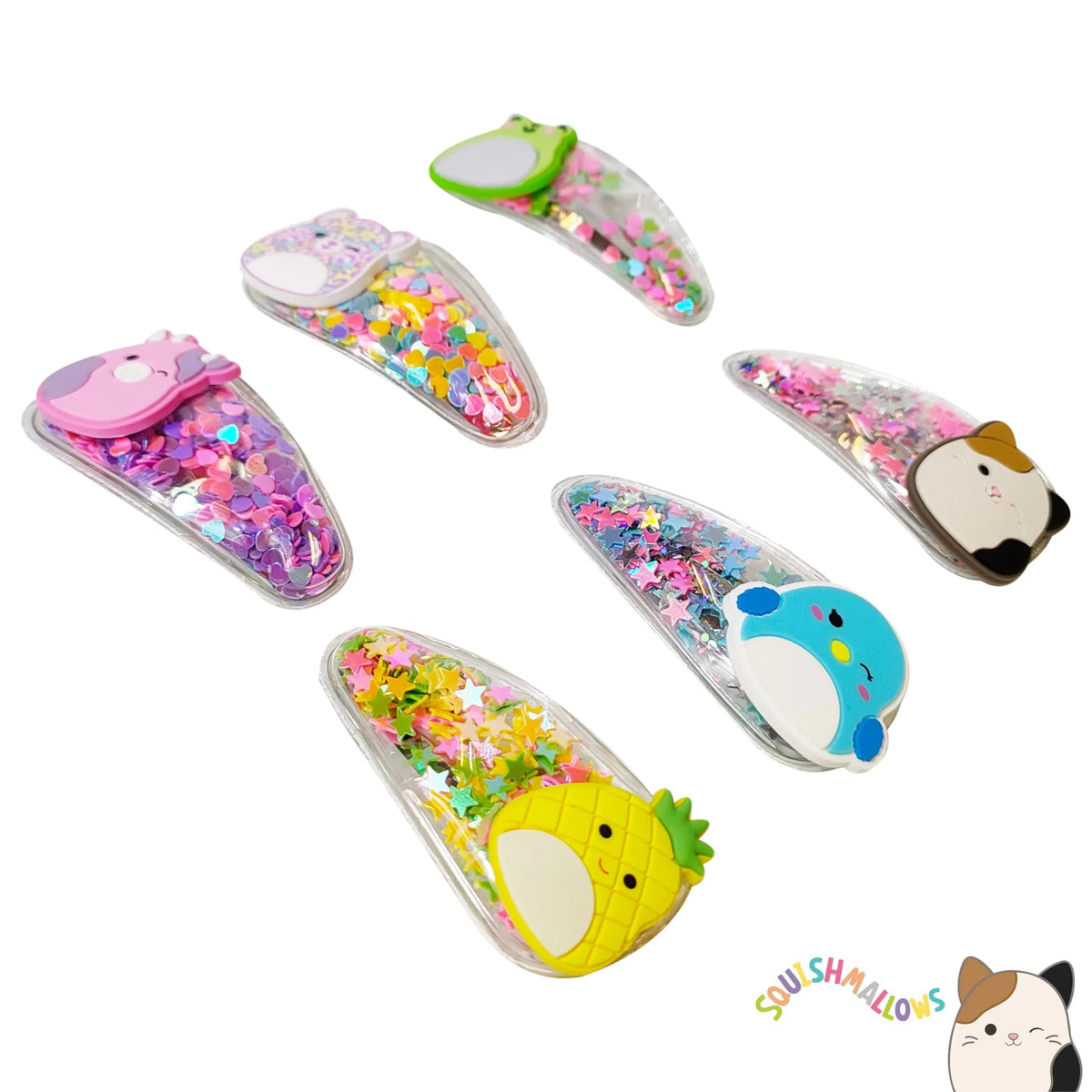 Squishmallows Hair Accessories For Girls, 6 pc.