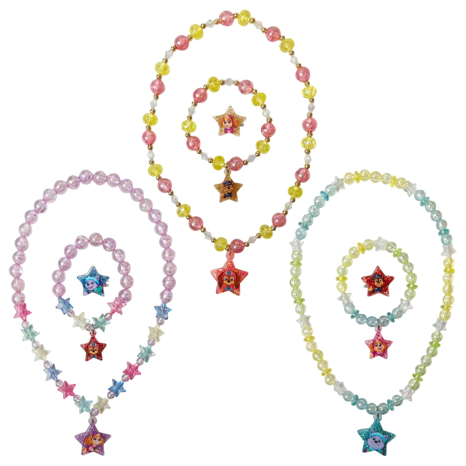 PAW Patrol Jewelry Set for girls with colorful bead necklaces and bracelets in gift box