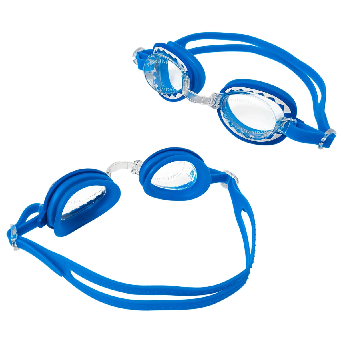 LuvHer Shop blue kids' swim goggles with clear lenses and adjustable strap