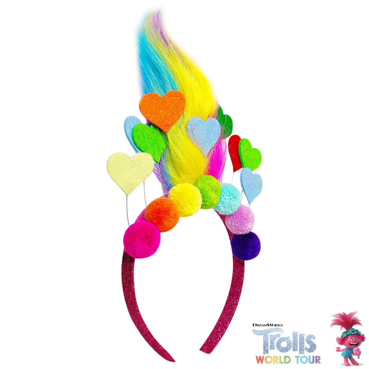 Trolls World Tour Headband with Character Wig