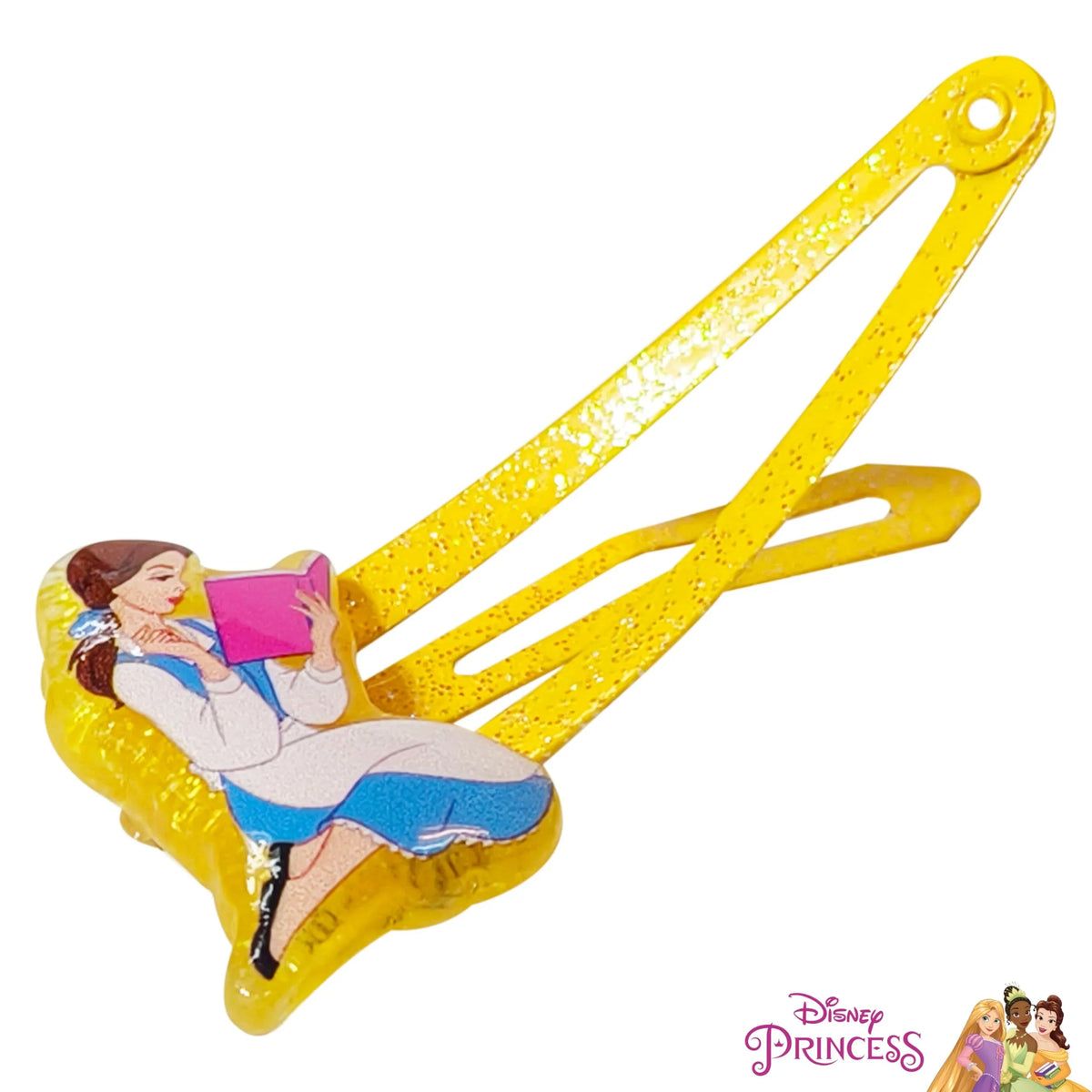 Disney Princess Belle hair clip from LuvHer Shop, yellow glitter girls' accessory