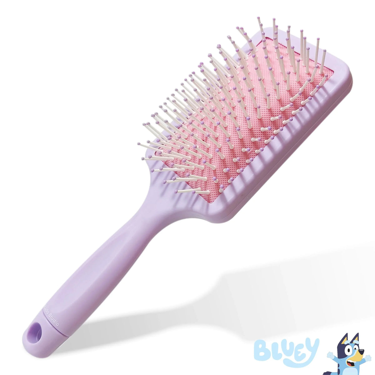 Bluey Paddle Hair Brush with pink bristles and lavender handle, girls' accessory from LuvHer Shop