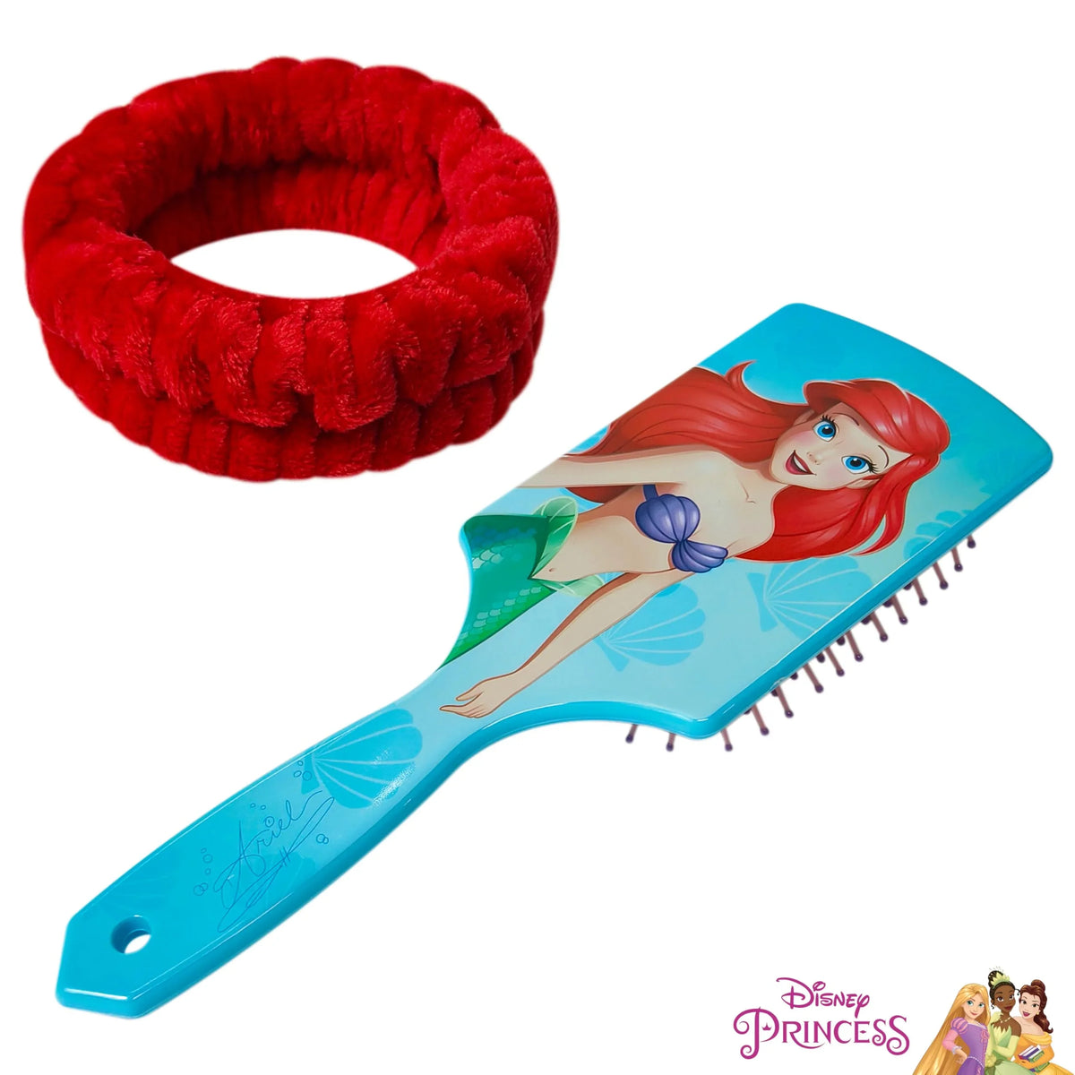 Disney Princess Ariel brush set with red scrunchie, girls' hair accessories, LuvHer Shop