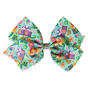 LUV HER Cute Paw Patrol Single Hair Bow For Girls - One Large Printed Hair Bow Featuring your Favorite Paw Patrol Characters - Alligator Clip - Birthday Gift for Girls Ages 3+ - LuvHer Shop