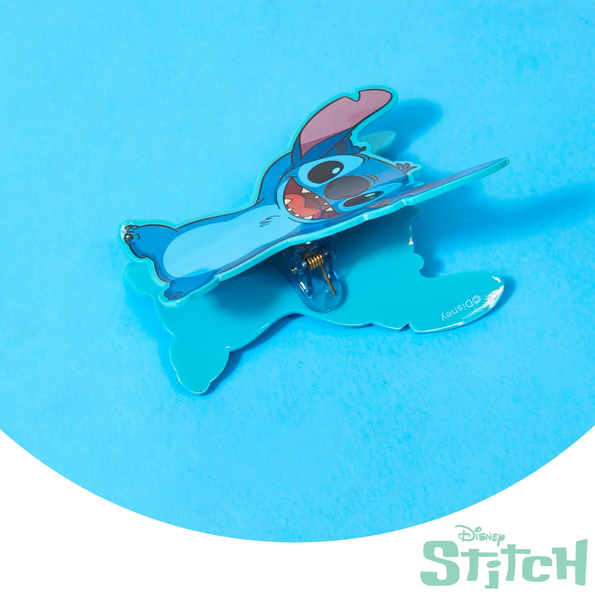 Disney Stitch hair clip for girls, blue character accessory on blue background from LuvHer Shop