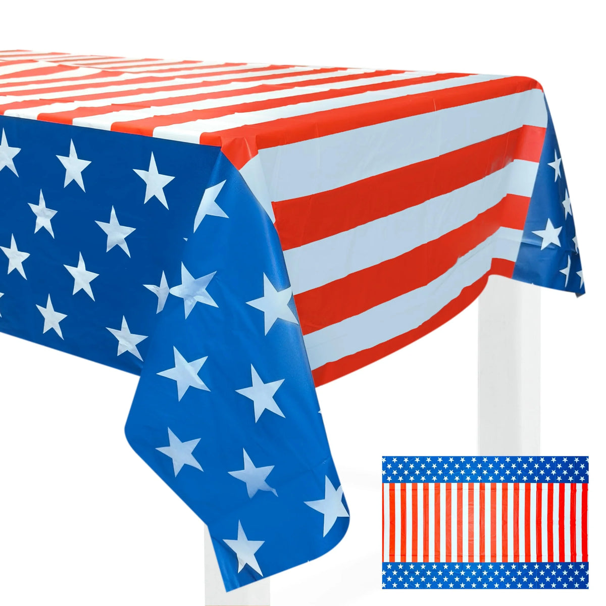American flag plastic table cover with stars and stripes patriotic party decor