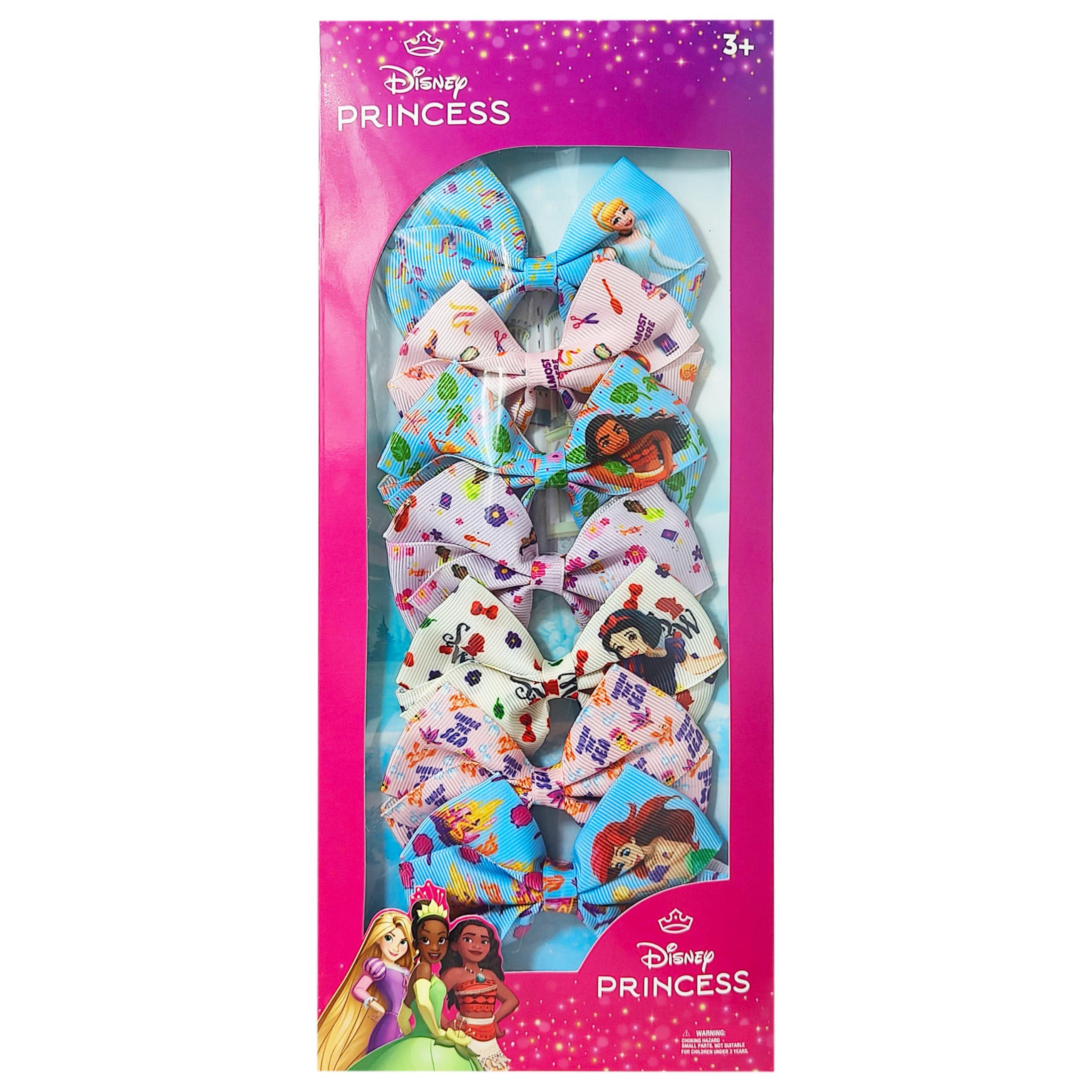 Disney Princess Printed Girls' Hair Bows - 7 Pack