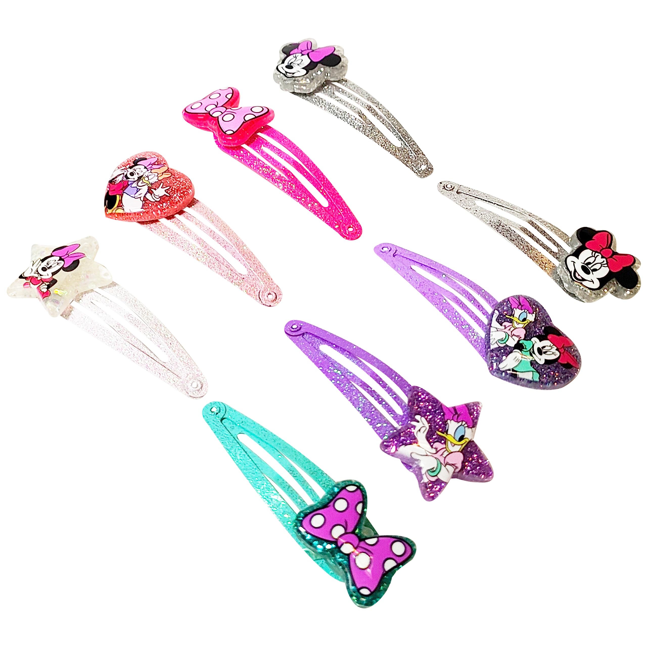 Disney Minnie Kids Hair Clips for Girls Snap Clips 8 Pack Multi Color Ages 3+ - LuvHer Shop