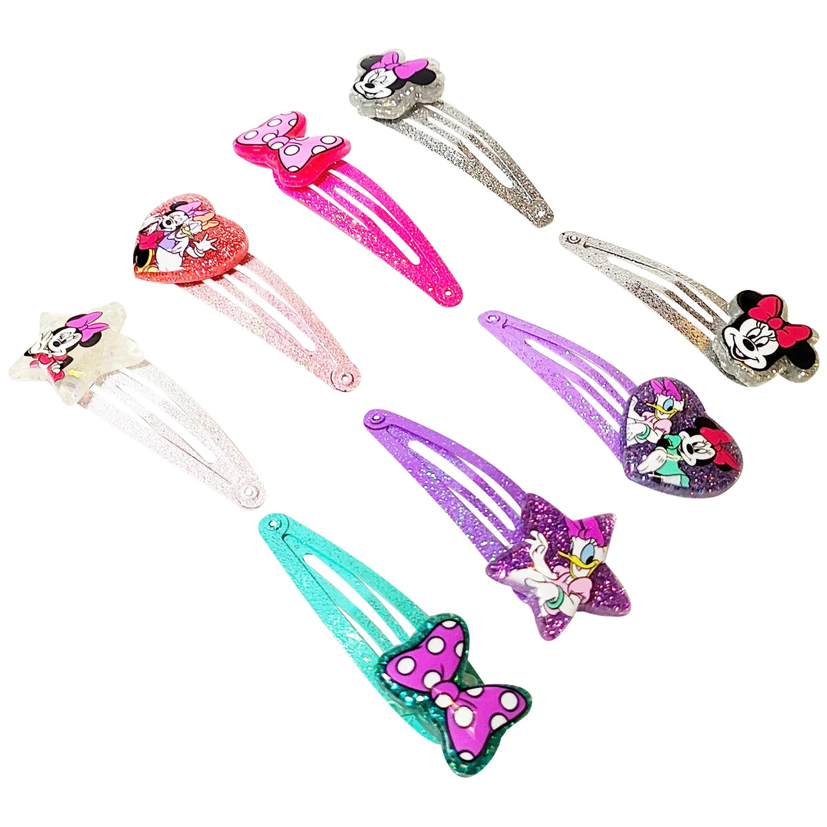 Minnie Mouse Hair Clip Set with glitter Disney character designs, girls' accessories from LuvHer Shop