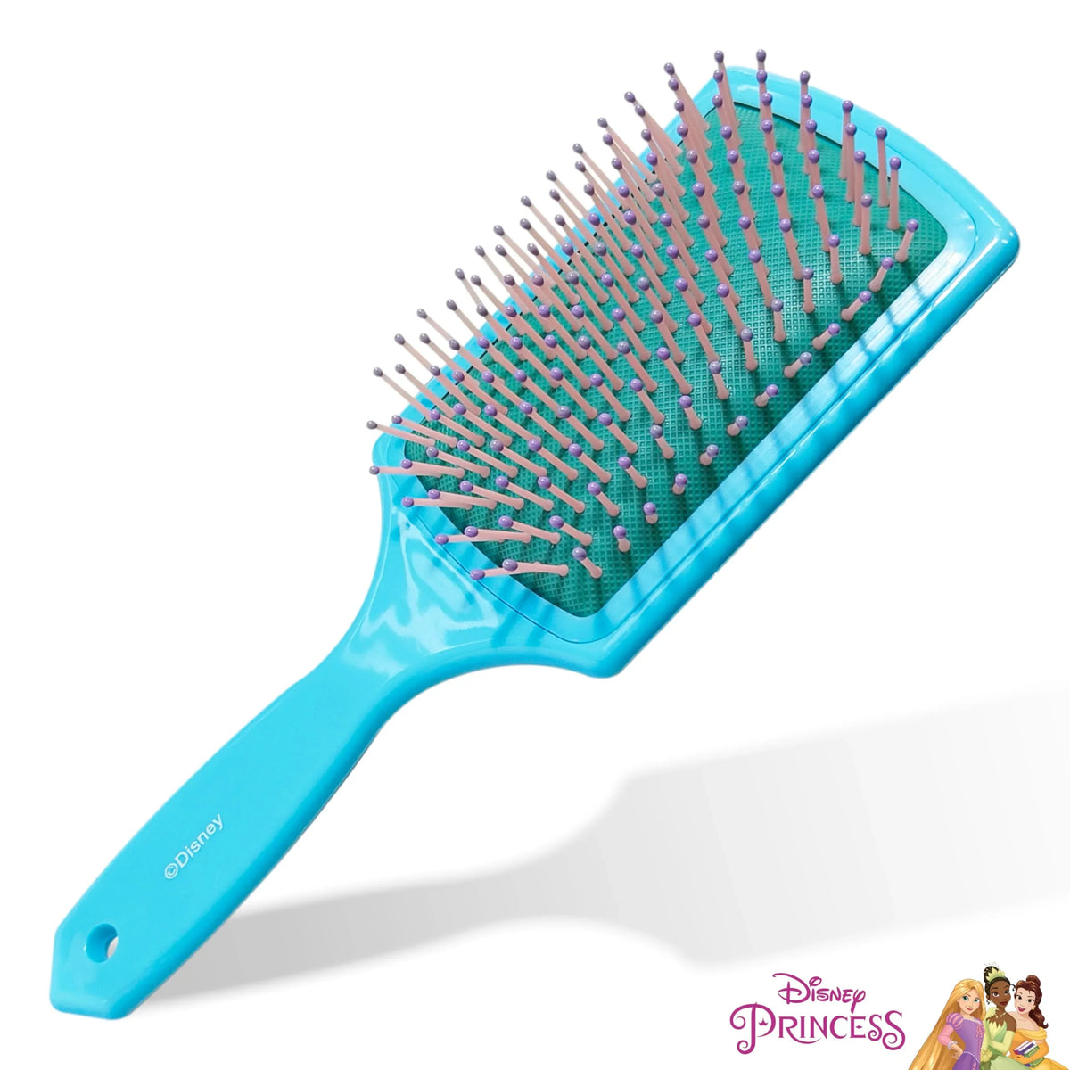 Disney Princess paddle hairbrush for girls with blue handle and character logo, LuvHer Shop