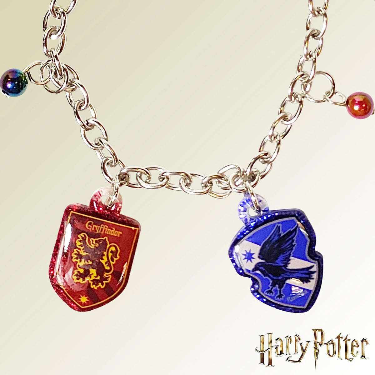 Harry Potter House Charm Bracelet with Gryffindor and Ravenclaw charms, girls' jewelry from LuvHer Shop