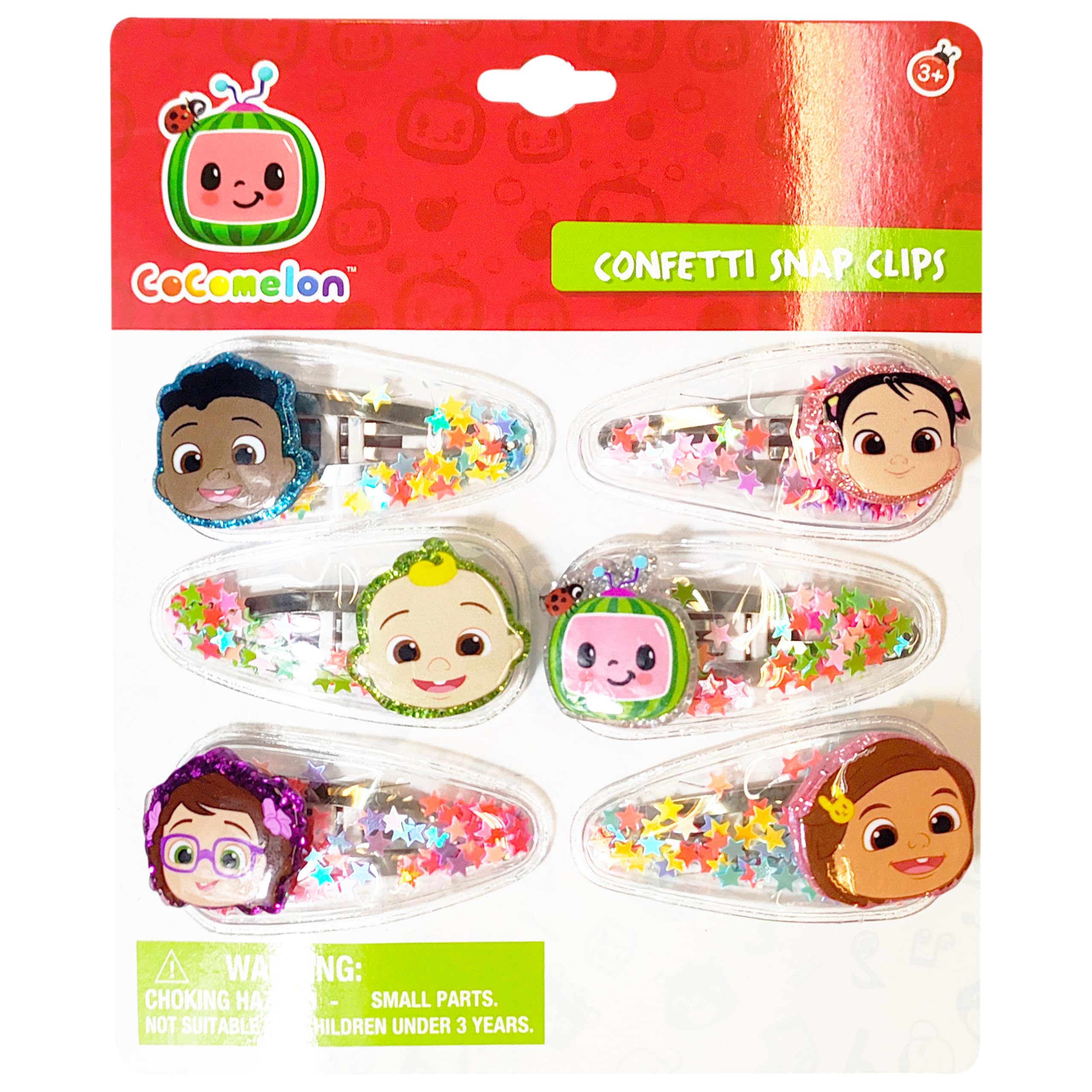 LUV HER Cocomelon Hair Clips For Girls, 6pc Magical Confetti Hair Clips with Favorite Cocomelon Character Charms, Ages 3+ - LuvHer Shop