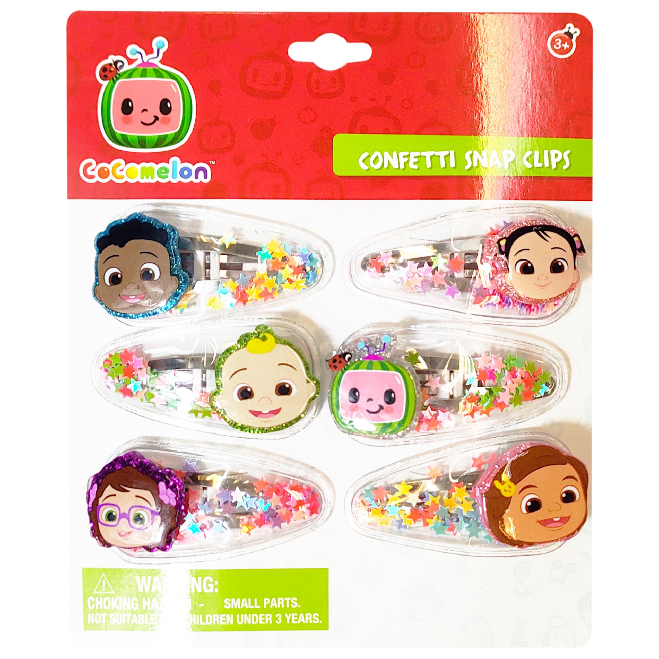 Cocomelon Hair Accessories For Girls, 6 pc. Cute Hair Clip Set